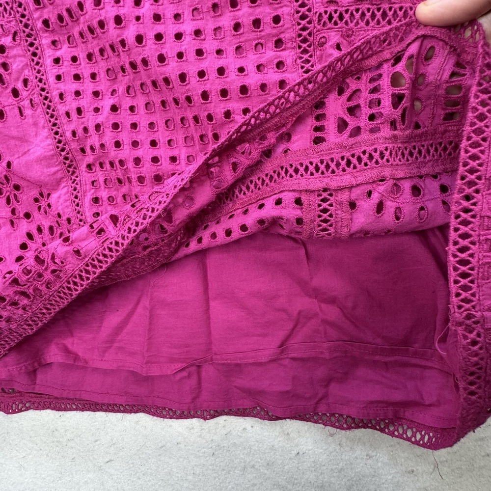 New $108 Sundance Lyra Eyelet Boho Sleeveless Blouse Top Women's XL Fuscia Pink - Picture 9 of 13